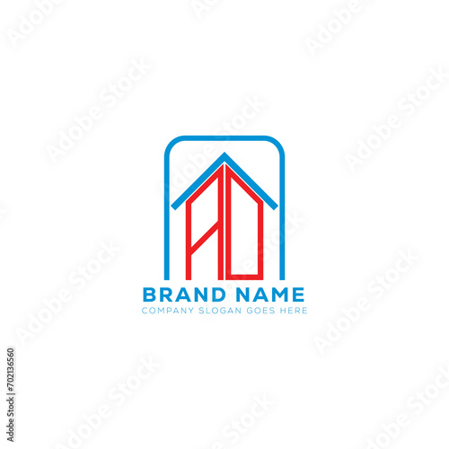 AD letter creative real estate vector logo design . AD creative initials letter logo concept. AD house sheap logo