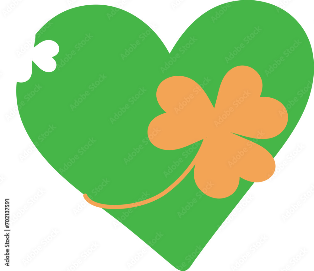 heart st. pratick's day isolated heart st. pratick's day isolated