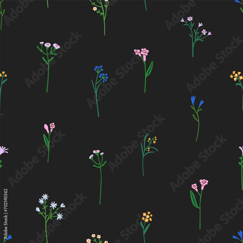 Seamless floral pattern.Spring and summer flowers, endless background, textur...