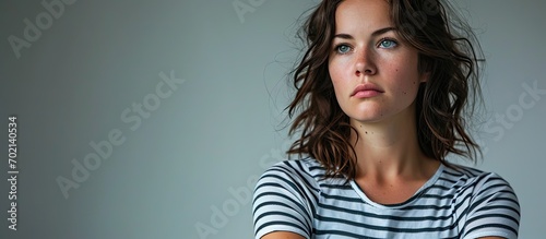 Displeased young beautiful ...