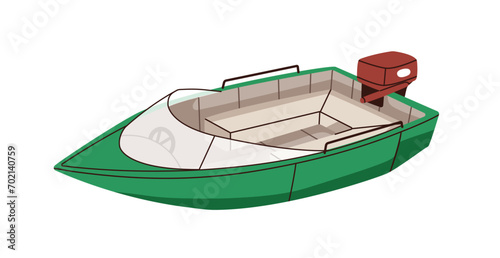 Motor boat, water transport. Small motorboat, plastic lifeboat. Sea and river...