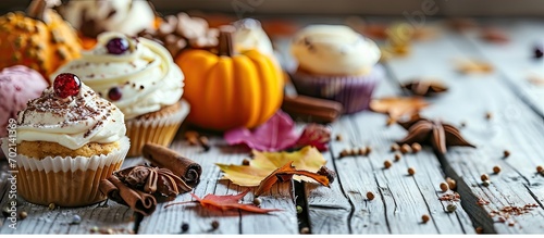 Autumn desserts side border...