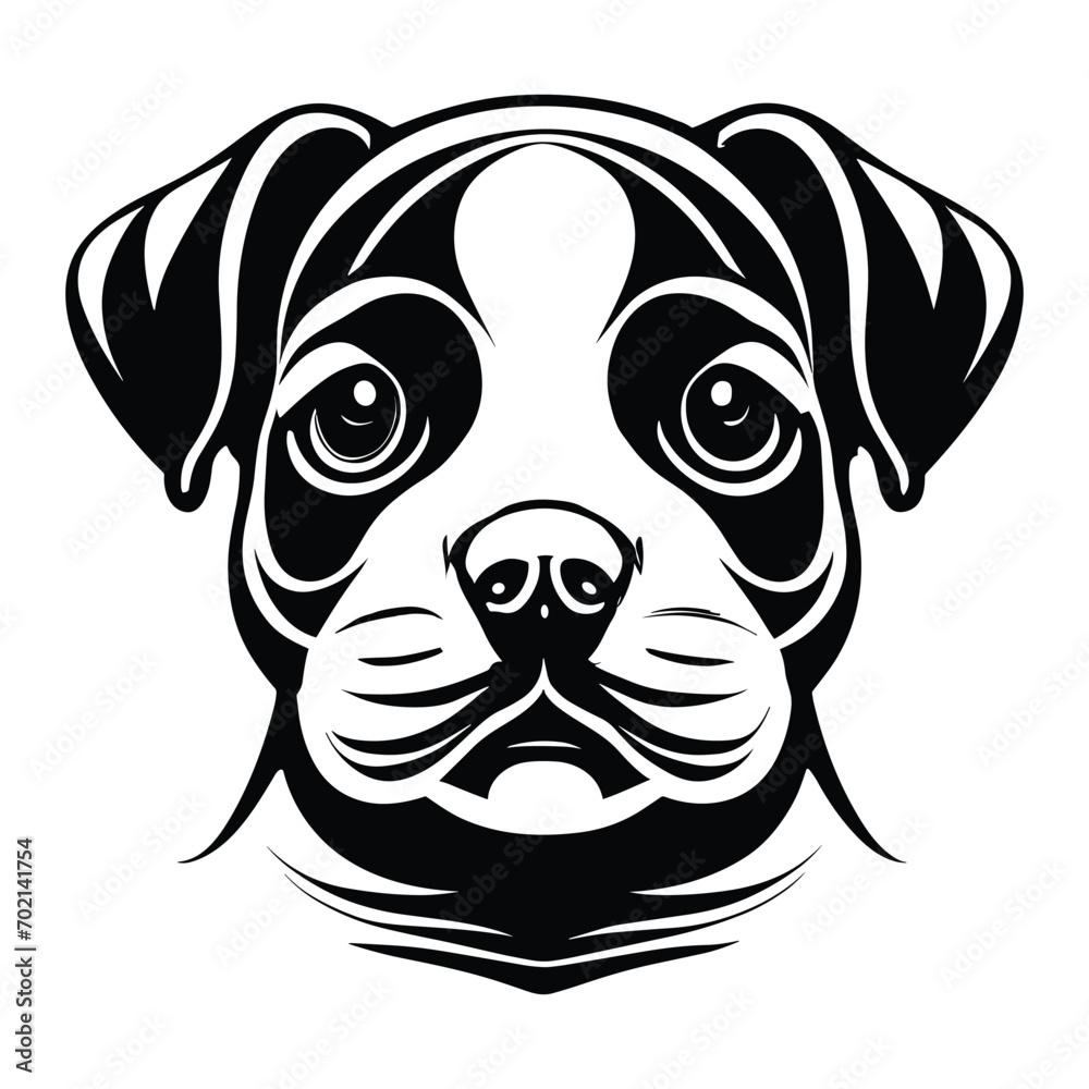 Professional Vector Design: Stylized Black Silhouette of an Adorable Puppy for Cricut Crafting, Transparent Background