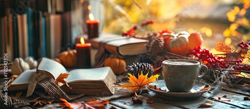 Autumn composition a cup of...