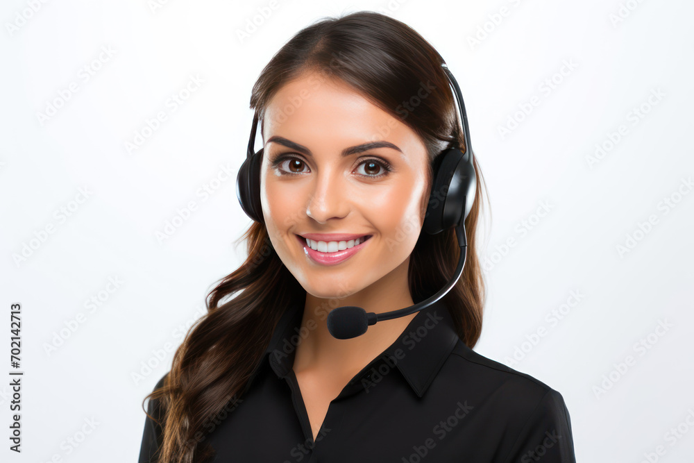 Smiling call center female operator Smiling call center female operator