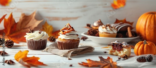 Autumn desserts side border...