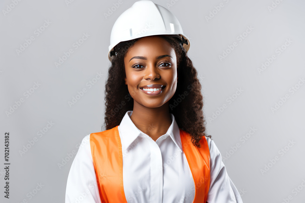 African American smiling female engineer African American smiling female engineer