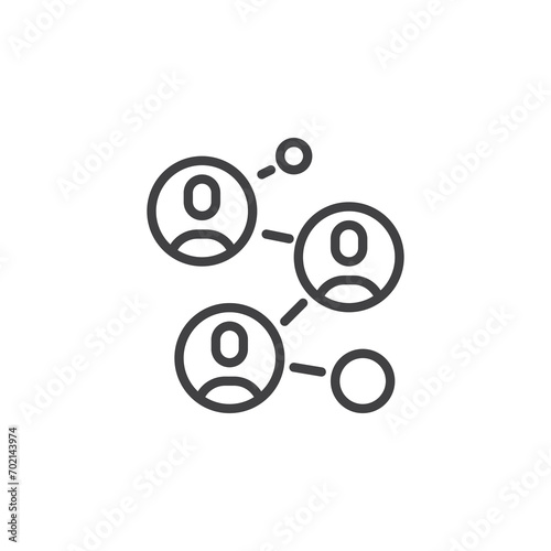 Team cohesion line icon