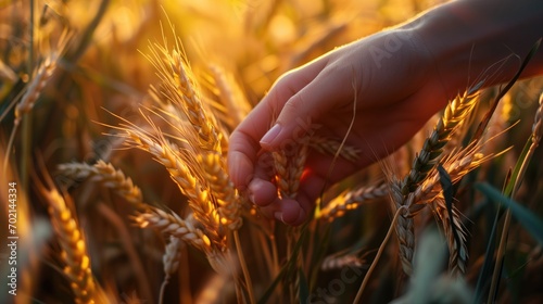 hand holding wheat photo