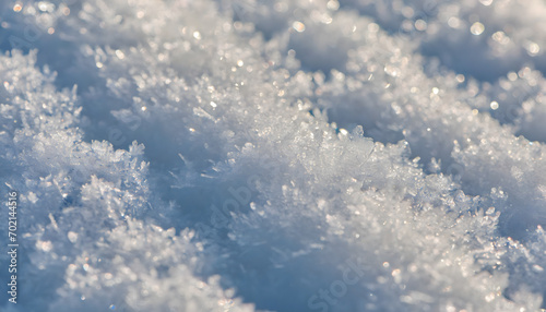 Snow crystals closeup