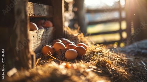 eggs from a nest in a barn photo