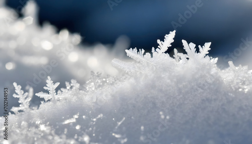 Snow crystals closeup photo