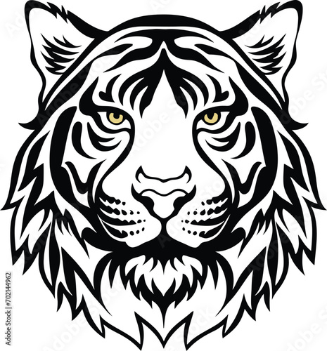 Tiger head hand drawn sketch illustration