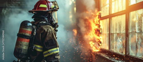 firefighter enters through ...