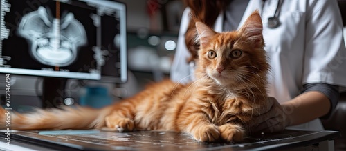 Female Veterinarian Using a...