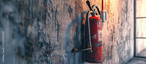 Fire extinguisher on the wa...