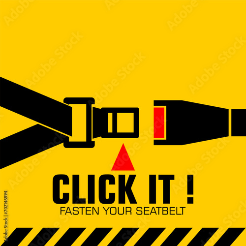 Click it, fasten your seat belt, sign vector
