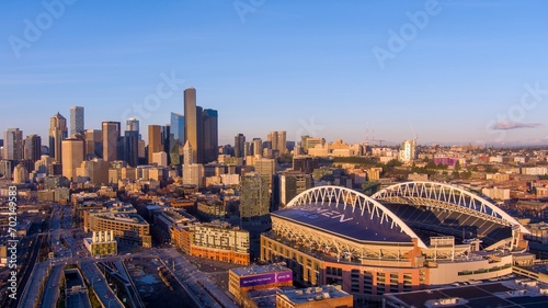 Seattle, Washington skyline in December photo