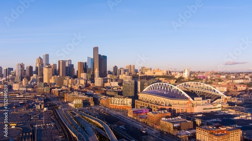 Seattle, Washington skyline in December