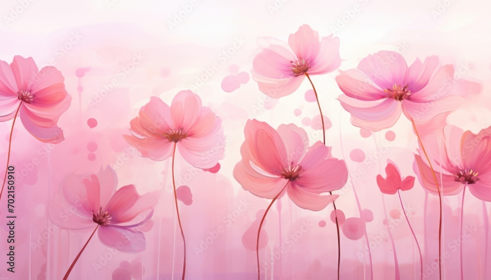 Abstract pink flowers background