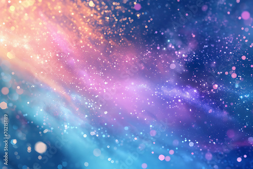 Cosmic Dust. Interstellar Bokeh Lights. Horizontal illustration