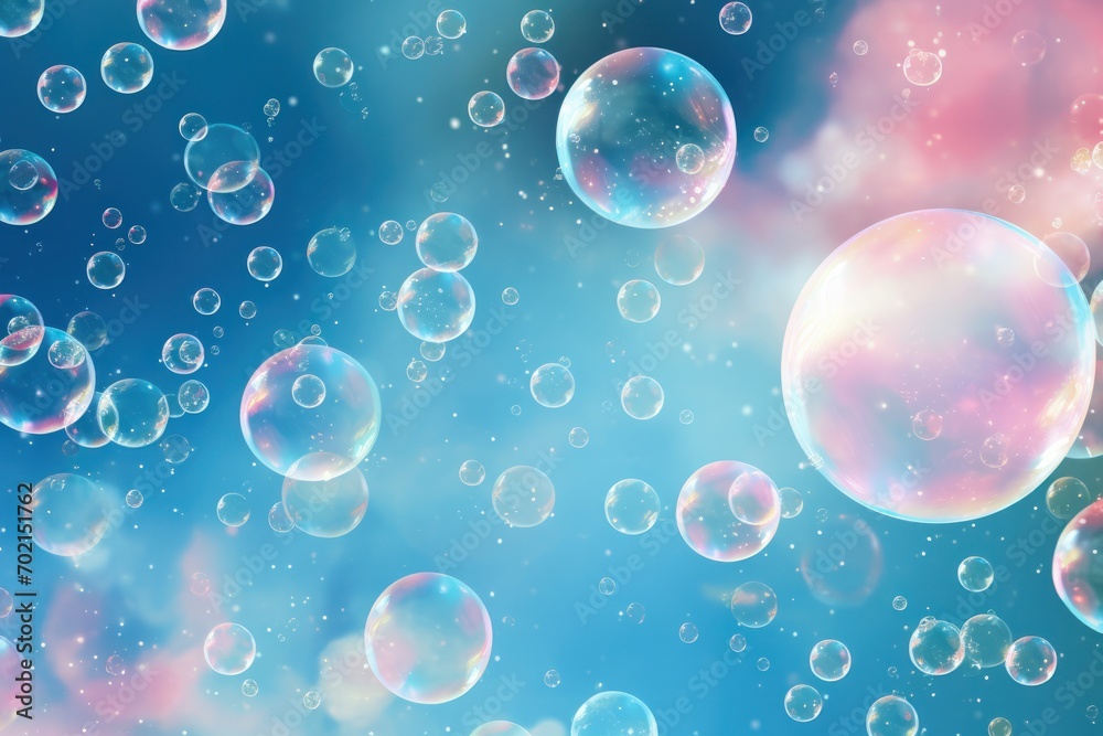 abstract flying colorful bubbles background
