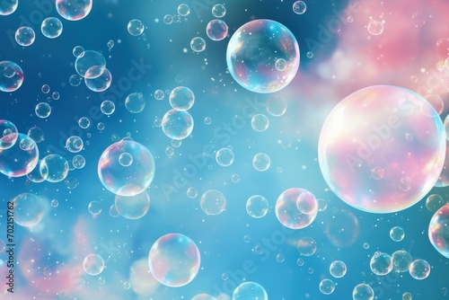 abstract flying colorful bubbles background