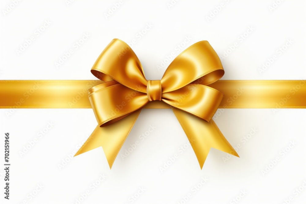 Shiny Gold Satin Ribbon On White background Shiny Gold Satin Ribbon On White background