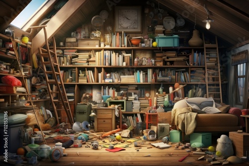 disorganized room, tidying up background