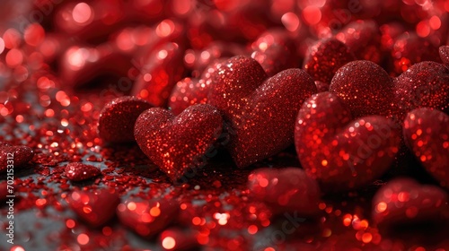 Red Hearts Symbolizing Love and Valentine's Day