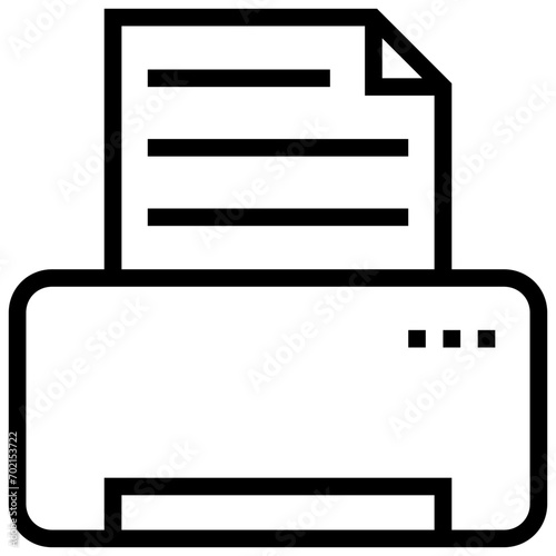Printer Line Vector Icon