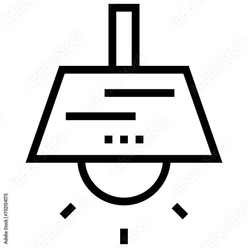 Ceiling Light Line Vector Icon