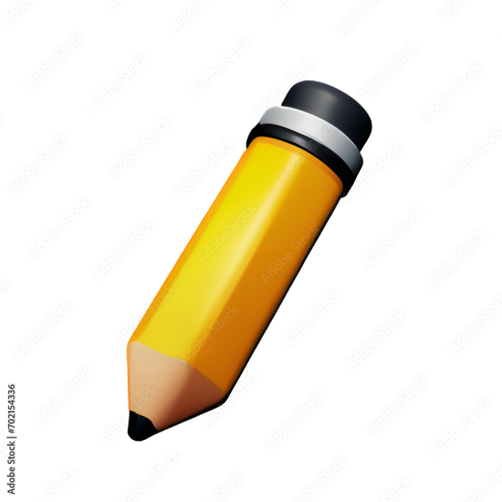 Pencil 3d style isolated on transparent background Pencil 3d style isolated on transparent background