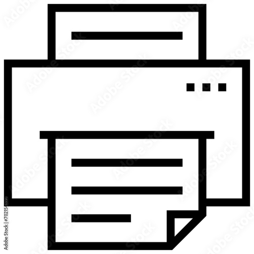 Printer Line Vector Icon