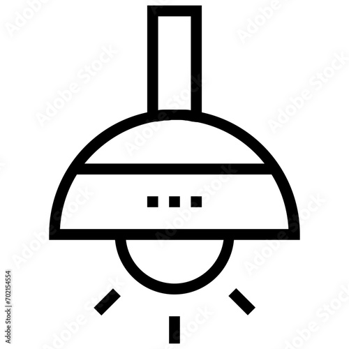 Ceiling Light Line Vector Icon