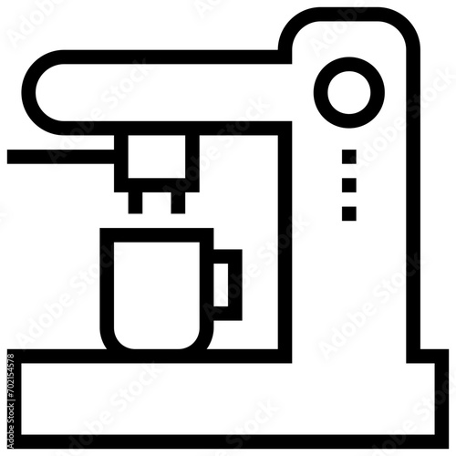 Coffee Machine Line Vector Icon