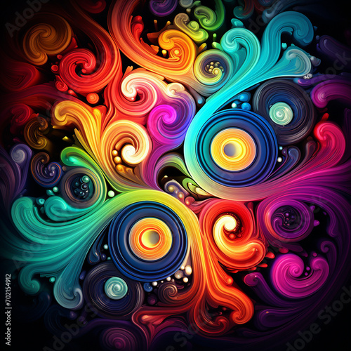 Vibrant Neon Swirls