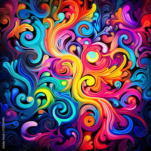 Vibrant Neon Swirls
