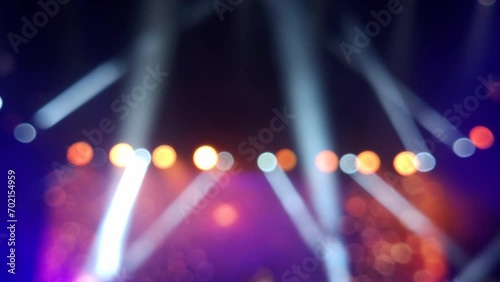 Stage lights at the music festival, defocused background photo