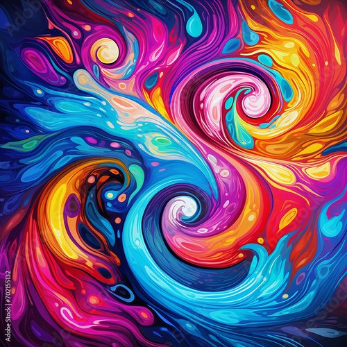 Vibrant Neon Swirls