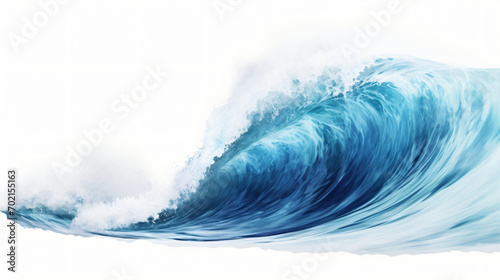 Large stormy sea wave in deep blue isolated on white background © Natia