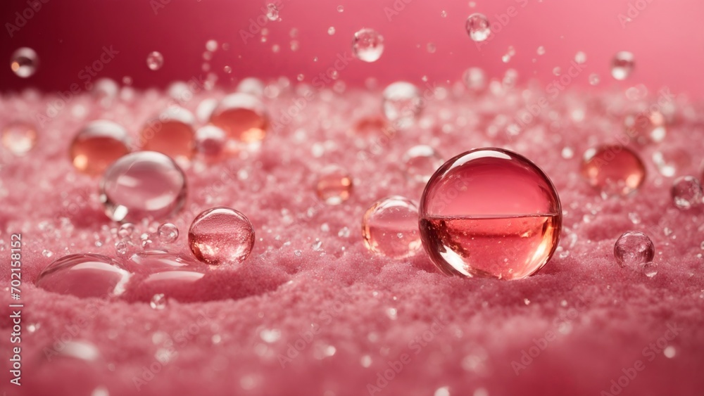 Fototapeta premium Water bubble in a pink background
