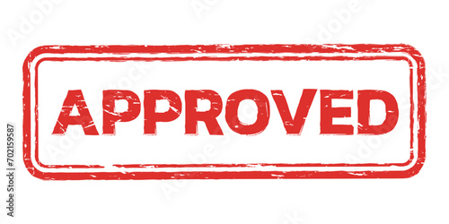 Approved rubber stamp. Approve seal with grunge texture. Vector illustration.