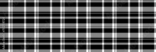 Unique tartan fabric vector, ornate textile pattern seamless. Choice texture plaid background check in white and black colors.
