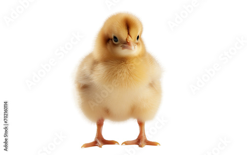 High-Quality Portrait of a White Chick On Transparent Background.