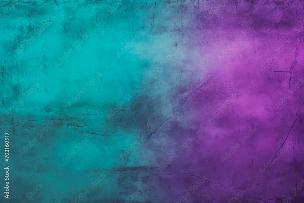 Purple blue green abstract background. Gradient. Toned colorful concrete wall texture. Magenta teal background with space for design.
