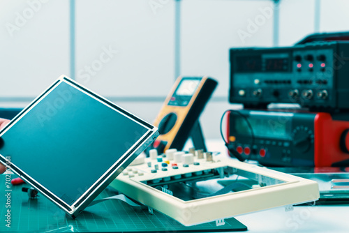 industrial measuring instrument in electronic laboratory liquid crystal display repair photo