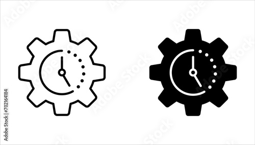 Time management icon set. Deadline vector illustration. Isolated contour of workflow on white background.