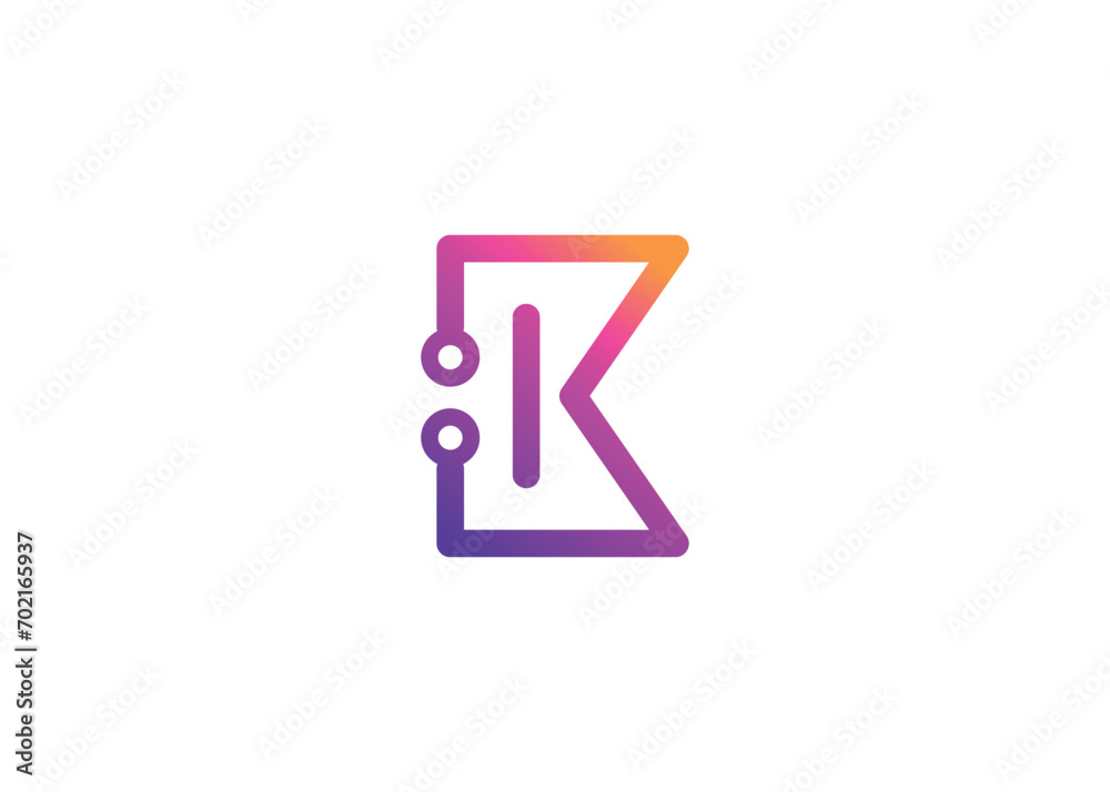 Letter K Technology vector monogram logo design template. Letter K molecule, Science and Bio technology Vector logo Letter K Technology vector monogram logo design template. Letter K molecule, Science and Bio technology Vector logo