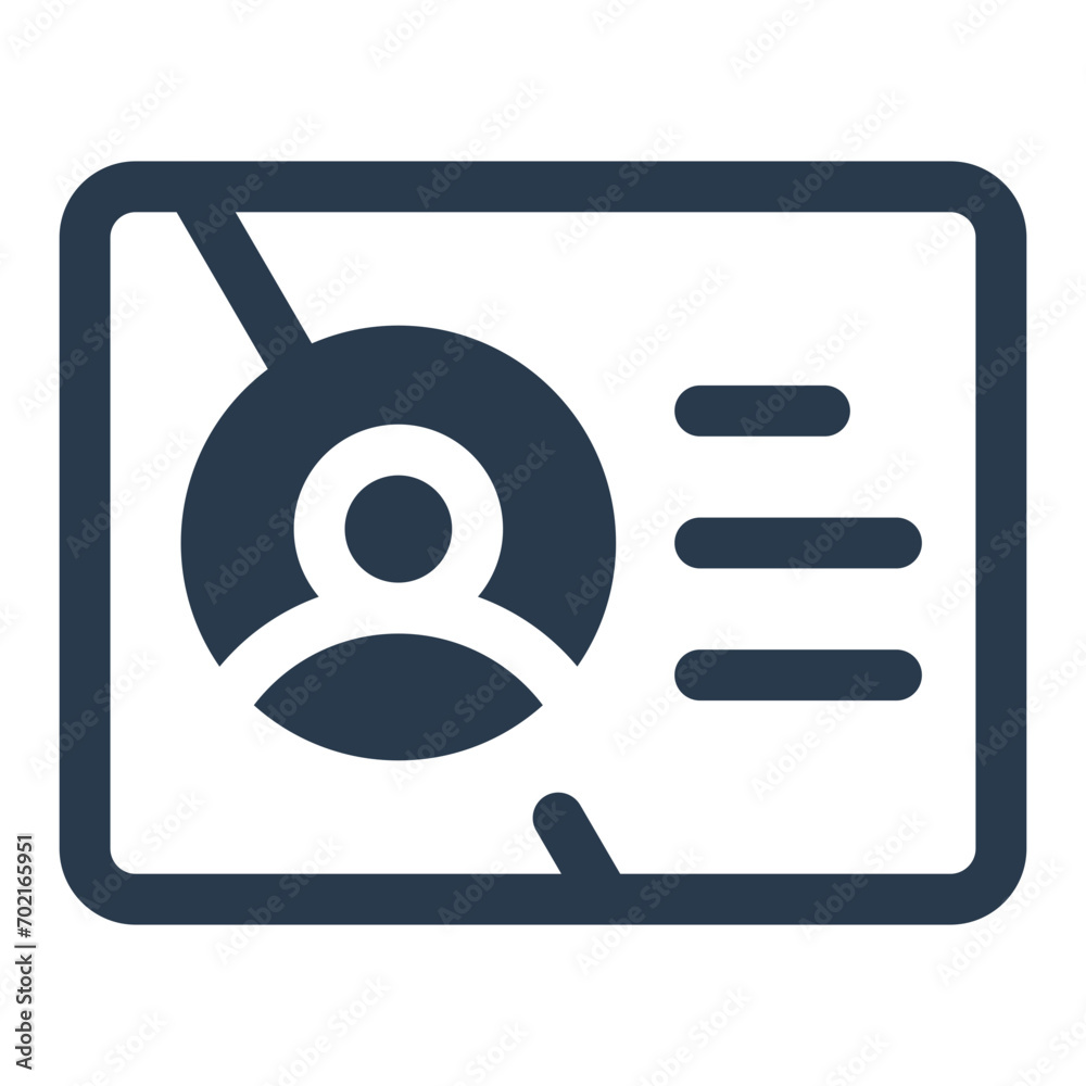 Sleek Business Card Icon for Networking Events